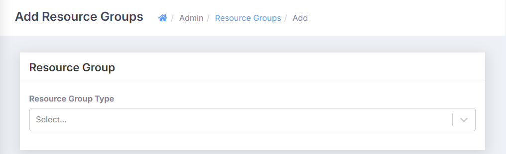 The Add Resource Groups page