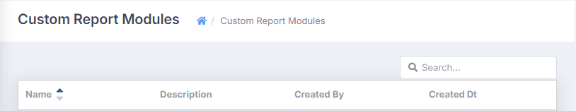 The Custom Report Modules page