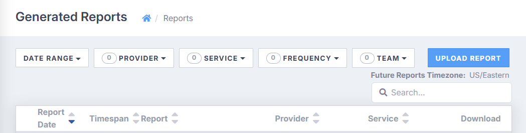 The Reports page